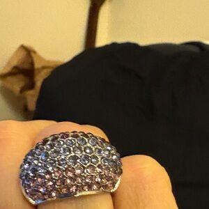 Elegant Silver and Purple Women's Ring